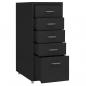 Preview: Aktenschrank mit Rollen Schwarz 28x41x69 cm Metall