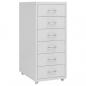 Preview: ARDEBO.de - Aktenschrank mit Rollen Grau 28x41x69 cm Metall