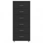 Preview: Aktenschrank mit Rollen Schwarz 28x41x69 cm Metall