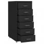 Preview: Aktenschrank mit Rollen Schwarz 28x41x69 cm Metall