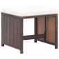 Preview: Gartenhocker 4 Stk. mit Kissen Poly Rattan Braun