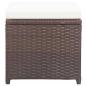 Preview: Gartenhocker 4 Stk. mit Kissen Poly Rattan Braun