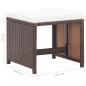 Preview: Gartenhocker 4 Stk. mit Kissen Poly Rattan Braun