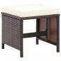 Preview: 4-tlg. Gartenstuhl und Hocker Set Poly Rattan Braun