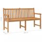 Preview: Gartenbank 150 cm Massivholz Teak