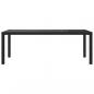 Preview: Gartentisch Schwarz 190x90x75 cm Gehärtetes Glas Poly Rattan