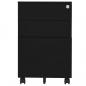 Preview: Aktenschrank mit Rollen Schwarz 39x45x60 cm Stahl