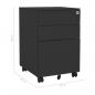 Preview: Aktenschrank mit Rollen Anthrazit 39x45x60 cm Stahl