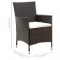 Preview: 3-tlg. Garten-Essgruppe Poly Rattan Braun