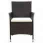 Preview: 3-tlg. Garten-Essgruppe Poly Rattan Braun