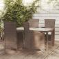 Preview: ARDEBO.de - 5-tlg. Garten-Essgruppe mit Auflagen Poly Rattan Braun