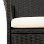 Preview: 5-tlg. Garten-Essgruppe mit Kissen Poly Rattan Schwarz