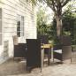 Preview: ARDEBO.de - 5-tlg. Garten-Essgruppe mit Kissen Poly Rattan Schwarz