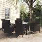 Preview: ARDEBO.de - 7-tlg. Garten-Essgruppe mit Auflagen Poly Rattan Schwarz