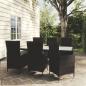 Preview: ARDEBO.de - 7-tlg. Garten-Essgruppe mit Auflagen Poly Rattan Schwarz