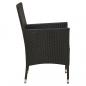 Preview: 9-tlg. Garten-Essgruppe mit Kissen Poly Rattan Schwarz