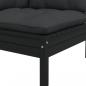 Preview: 3-tlg. Garten-Lounge-Set mit Kissen Schwarz Kiefer Massivholz