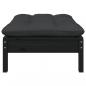 Preview: Gartensofa 2-Sitzer mit Kissen in Schwarz Massivholz Kiefer