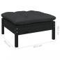 Preview: Gartensofa 2-Sitzer mit Kissen in Schwarz Massivholz Kiefer