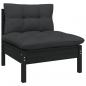 Preview: 3-tlg. Garten-Lounge-Set mit Kissen Schwarz Kiefer Massivholz