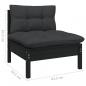 Preview: 3-tlg. Garten-Lounge-Set mit Kissen Schwarz Kiefer Massivholz