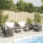 Preview: ARDEBO.de - 8-tlg. Garten-Lounge-Set mit Kissen Poly Rattan Schwarz