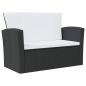 Preview: 8-tlg. Garten-Lounge-Set mit Kissen Poly Rattan Schwarz