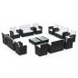 Preview: 16-tlg. Garten-Lounge-Set mit Kissen Poly-Rattan Schwarz