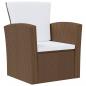 Preview: 8-tlg. Garten-Lounge-Set mit Kissen Poly Rattan Braun