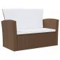 Preview: 16-tlg. Garten-Lounge-Set mit Kissen Poly-Rattan Braun