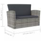 Preview: 16-tlg. Garten-Lounge-Set mit Kissen Poly-Rattan Grau