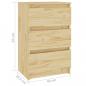 Preview: Nachtschrank 40x29,5x64 cm Massivholz Kiefer