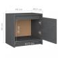 Preview: Nachtschrank Grau 40x30,5x40 cm Massivholz Kiefer