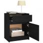 Preview: Nachtschrank Schwarz 40x31x50 cm Massivholz Kiefer