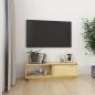 Preview: ARDEBO.de - TV-Schrank 110x30x33,5 cm Massivholz Kiefer