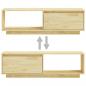 Preview: TV-Schrank 110x30x33,5 cm Massivholz Kiefer