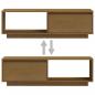 Preview: TV-Schrank Honigbraun 110x30x33,5 cm Massivholz Kiefer