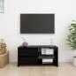 Preview: TV-Schrank Schwarz 80x31x39 cm Massivholz Kiefer