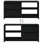 Preview: TV-Schrank Schwarz 80x31x39 cm Massivholz Kiefer