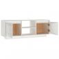 Preview: TV-Schrank Weiß 110x30x40 cm Massivholz Kiefer