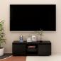 Preview: ARDEBO.de - TV-Schrank Schwarz 110x30x40 cm Massivholz Kiefer