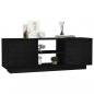 Preview: TV-Schrank Schwarz 110x30x40 cm Massivholz Kiefer