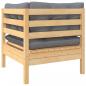 Preview: 2-Sitzer-Gartensofa mit Grauen Kissen Massivholz Kiefer