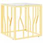 Preview: Couchtisch Golden 50x50x50 cm Edelstahl und Glas