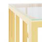 Preview: Couchtisch Golden 50x50x50 cm Edelstahl und Glas