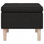 Preview: Hocker mit Holzbeinen Schwarz Stoff