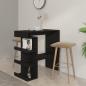 Preview: ARDEBO.de - Bartisch mit Regal Schwarz 100x50x101,5 cm Holzwerkstoff