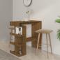 Preview: ARDEBO.de - Bartisch mit Regal Braun Eiche 100x50x101,5cm Holzwerkstoff