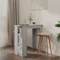 Preview: ARDEBO.de - Bartisch mit Regal Grau Sonoma 102x50x103,5 cm Holzwerkstoff