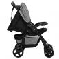 Preview: 2-in-1 Kinderwagen Hellgrau und Schwarz Stahl